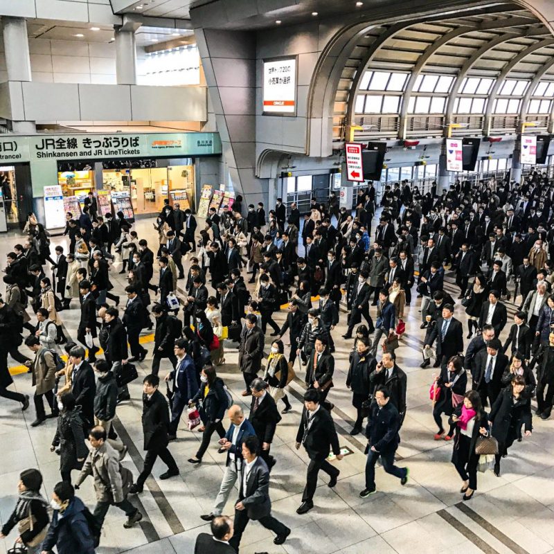 Morning Rush Hour at Shinagawa Station